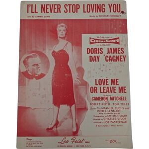 I'll Never Stop Loving You Sheet Music by Cahn & Brodszky fr Love Me or Leave Me